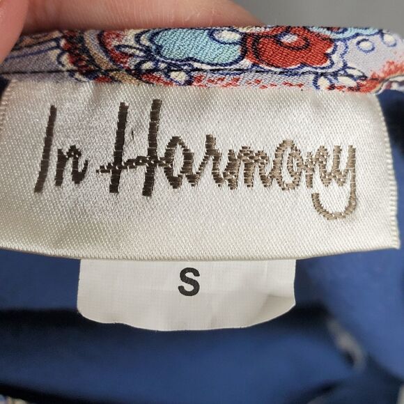 Y2K IN HARMONY blazer blue corduroy tie waist cropped jacket S‎ - Picture 7 of 8